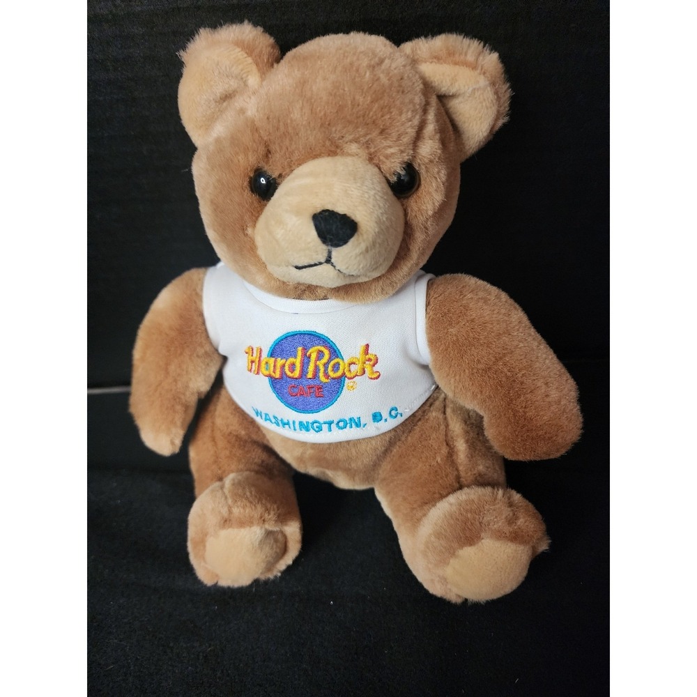 Hard Rock Cafe Washington DC Teddy Bear Plush Brown Souvenir Collectible 9 inch
